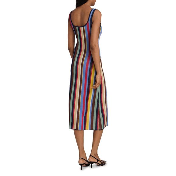 STAUD Katie Market Stripe Midi-Dress Size XL $295 - Picture 5 of 12